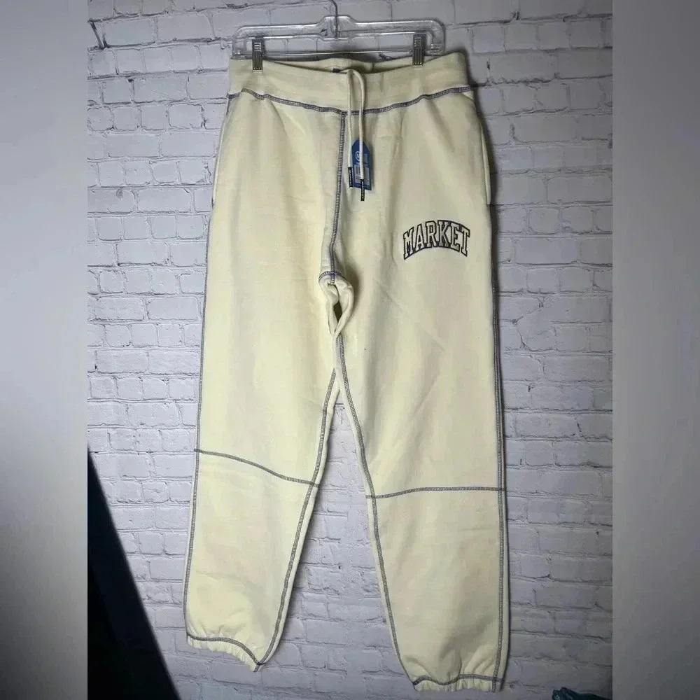 MARKET STUDIOS Triple Stitch Cream Sweatpants Mens Size XXL NEW NWT